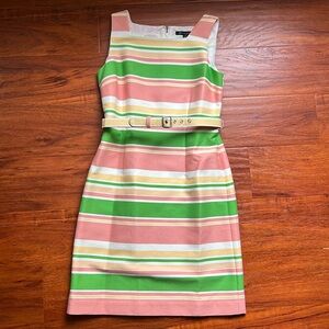 NWT Brooks Brothers Pastel Stripe Sheath Dress 8P